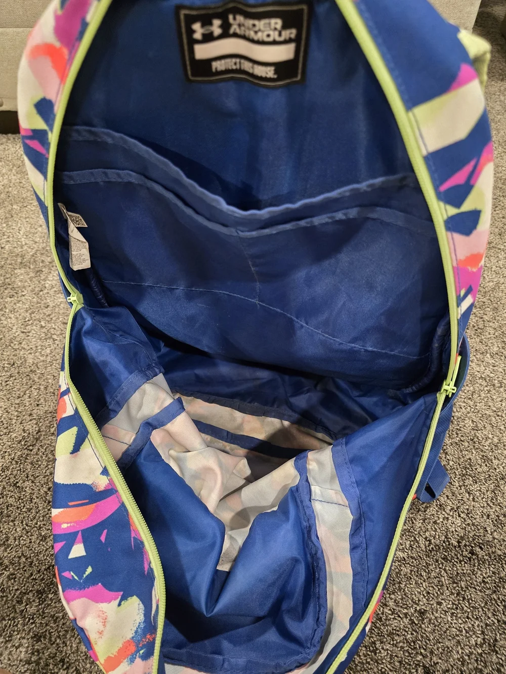 Under Armour Royal Blue Abstract Print Drawstring Backpack